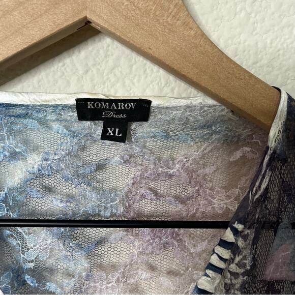 Komarov Corset Back Charmeuse Gown Dress in Bloom Lace Up Back Womens Size XL - Picture 5 of 8